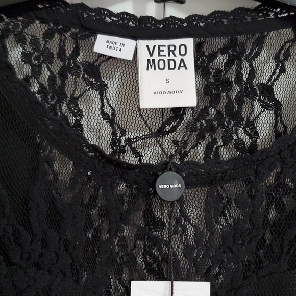 New With Tags Vero Moda Black Lace Dress Small - Picture 5 of 6